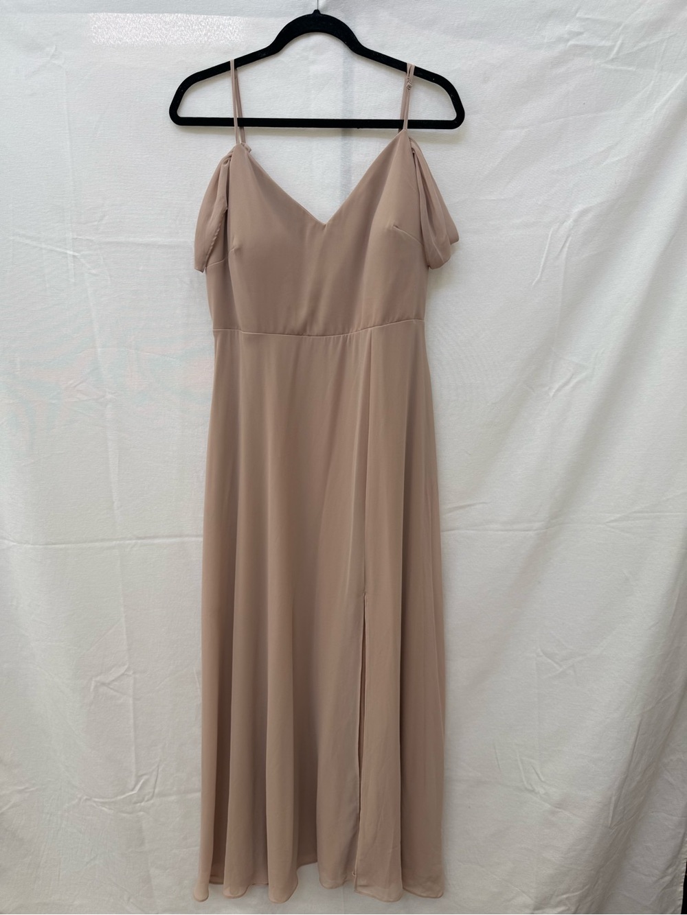 Birdy Grey Blush Off-Shoulder Chiffon Maxi Dress